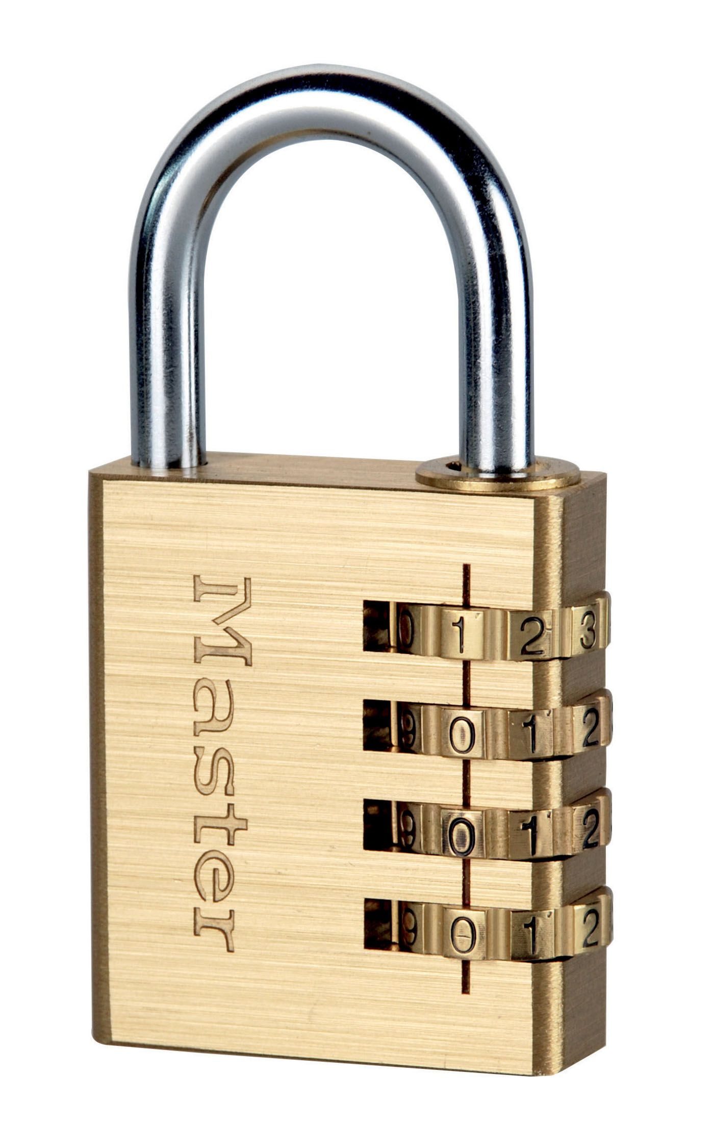 MASTER LOCK 40 mm Combination Padlock - Brass and Silver Finish