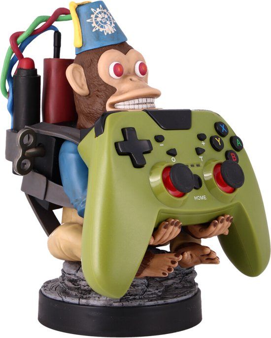 Cable Guy Monkey Bomb Phone Holder - Game Controller Stand - 8 inch - Blue/Green