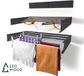 Zeo Wood Sèche-mains mural pliable 100 cm Gris