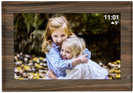 TFA Dostmann FRAMEO App Digitale WiFi-fotolijst 25.7 cm 10.1 inch 1280 x 800 Pixel 32 GB Hout (donker), Zwart