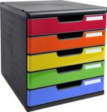 Exacompta Ladenbox MODULO A4 - 5 gesloten laden ECOBlack - Harlekijn - 301798D