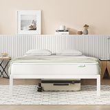 Novilla Metalen bedframe van 30,5 cm, platformbedframe met ruisonderdrukkend ontwerp, ontworpen houten lattenondersteuning, stevige steunpoten, eenvoudige montage, opbergruimte onder het bed, 140 x