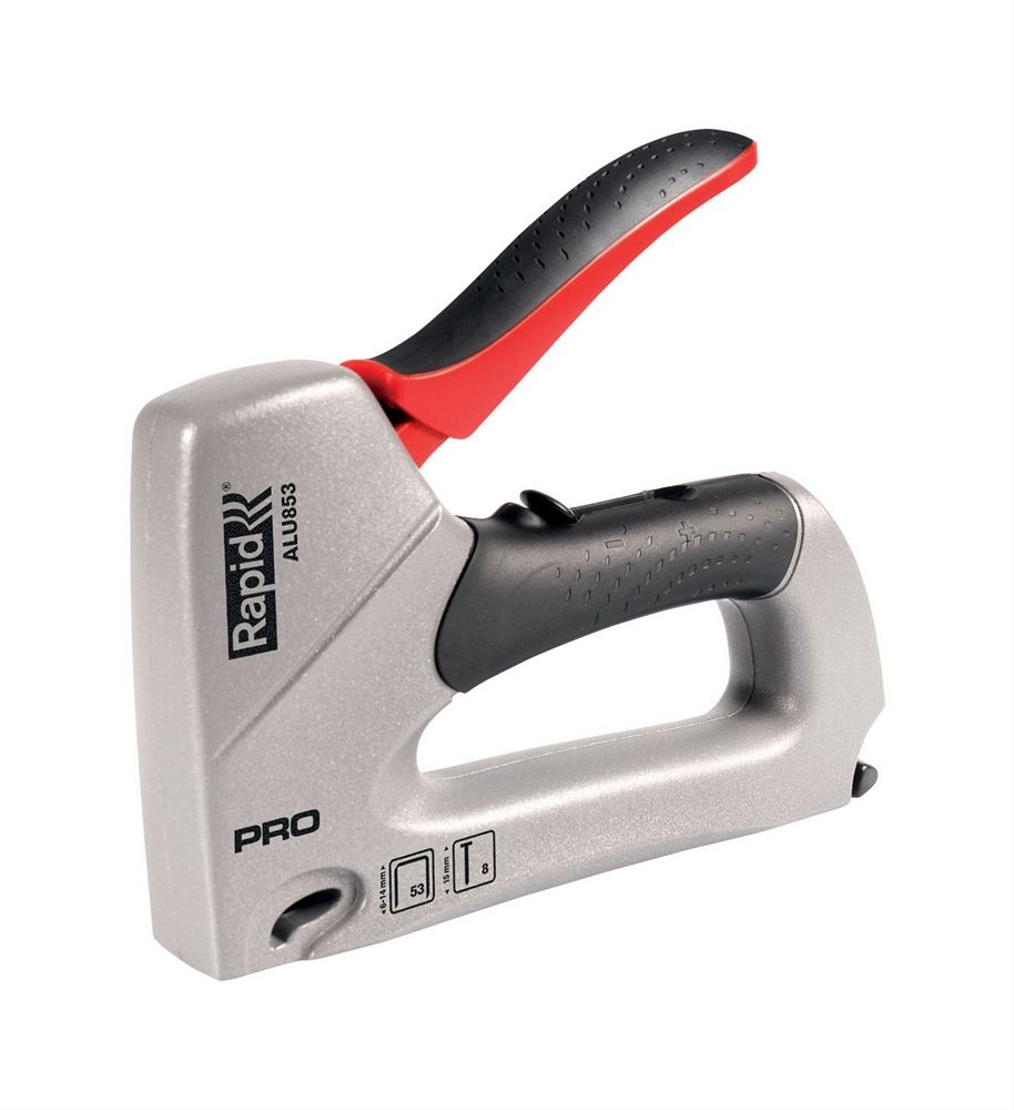 Rapid ALU853 Handtacker – Krachtige aluminium tacker voor hout, folie en tapijt met Powercurve-technologie - voor Fijndraadnieten en Nagels