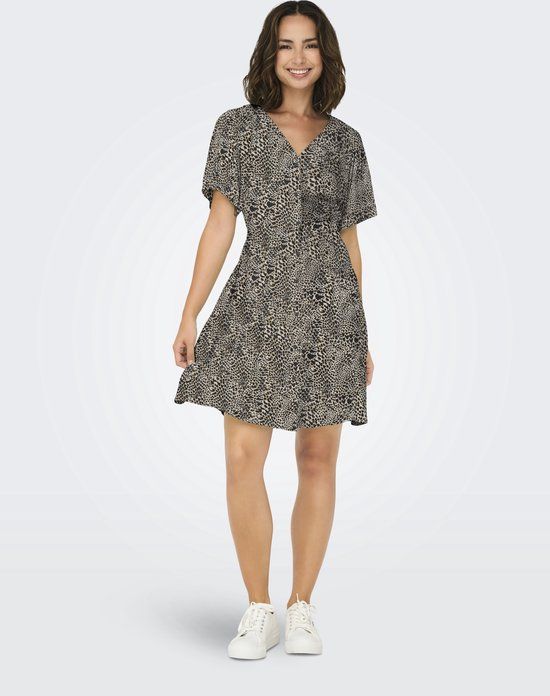 ONLY - ONLEVIDA S/S SHORT DRESS WVN NOOS - Pumice Stone - Women's Mini Dress - Size M