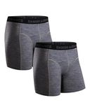 DANISH ENDURANCE Merinowollen Boxershort Heren - Thermoondergoed - Ultrazacht - Grijs - 2-pack M