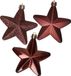 Decoris Ornament de Noël étoile - plastique - 6x pc - brun - 7 cm - mix brillant mat paillette
