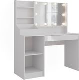 Vicco Sherry Kaptafel – 119.8 cm Wit/wit hoogglans