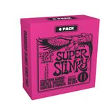 Ernie Ball P02423 Slinky Nickel Wound snaren voor elektrische gitaar, 4-pack, 9-42 gauge, super (9-42)