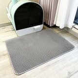 XXL Kattenbakmat - 90x60cm - Grijs - Urine- en Waterdicht - Kattenpootdesign