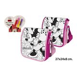 Disney - Kleurrijke schoudertas met 4 viltstiften, Minnie, Roze