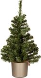 Prosperplast 1 Sp. Z O.o Mini kerstboom groen - in titanium grijze kunststof pot - 60 cm - kunstboom