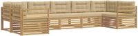 vidaXL - Buiten - bank - set - 7 - st - Wit - en - Beige - Polyester