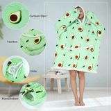 OEM no brand Deken met mouwen, hoodiedeken, knuffeldeken met mouwen, oversized, zachte sherpa tv-deken voor volwassenen, mannen, vrouwen, warm voor de winter, 90 cm (01 groene vruchten, volwassenen, 90 cm)