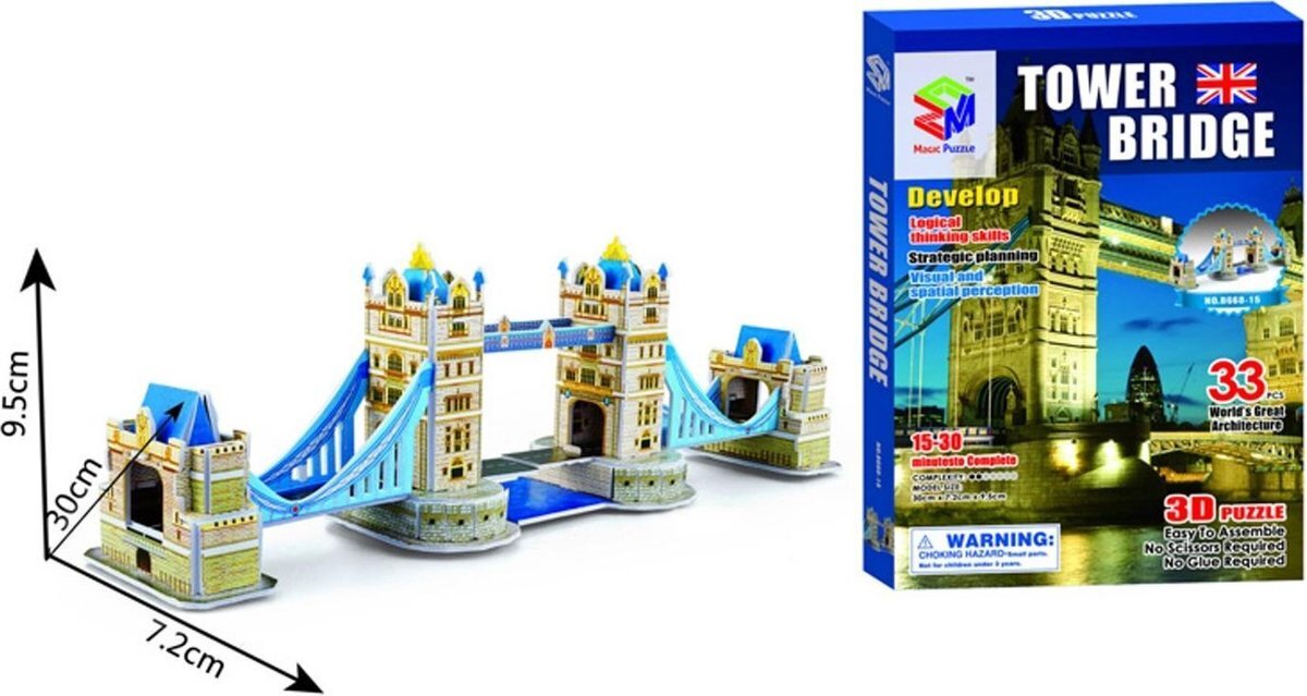 Elemental Goods Leuke 3D Puzzel - London Bridge - Brug - Tower Bridge - Londen - Engeland - Puzzle - Uk