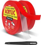 MMOBIEL Dubbelzijdige Tape Acryl [2 Pack] - 5m x 30mm Binnen / Buiten Zelfklevend – Heavy Duty Verwijderbare Transparante Nano Tape – Foto Ophangen Tape, Tapijt Fix Vloerkleed Tape, Waterdicht