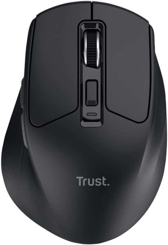 Trust Niven Comfortabele Multi Draadloze Muis - Multi-apparaat Muis – Oplaadbare Muis – Ergonomische muis - USB-C & Bluetooth – Zwart