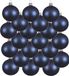 Decoris Christmas Night Blue Glass - 18x kerstballen - donkerblauw - mat - glas - 6 cm - kerstboomversiering