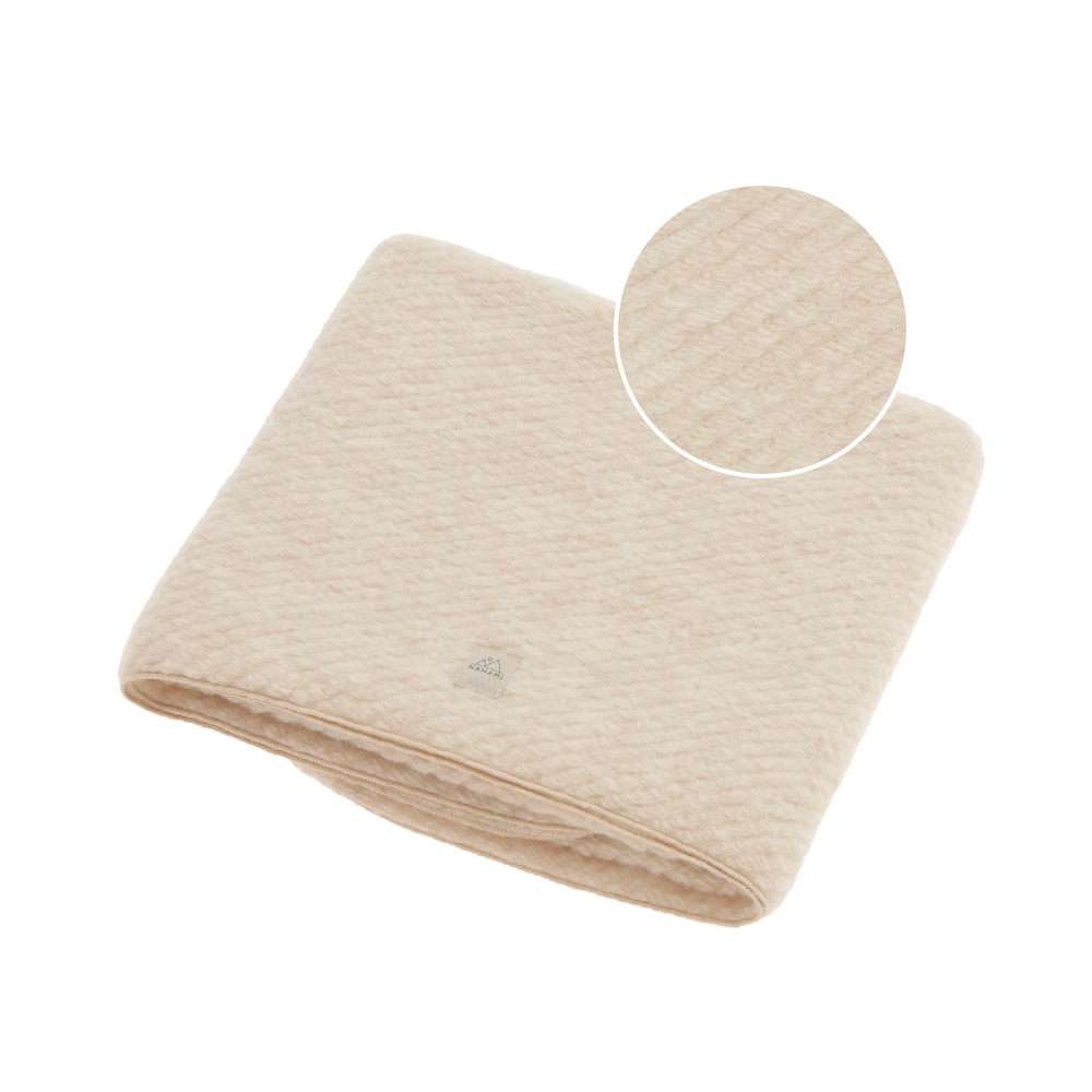 Nanami Deken Wieg Wol Relief Beige 75x100