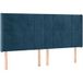 Maison Exclusive Tête de lit avec oreilles bleu foncé 203x16x118/128 cm velours