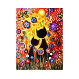 Diamond Pracht Creatives Diamond Painting Set, kattenmotief met bloemen en accessoires, knutselset voor kinderen vanaf 5 jaar
