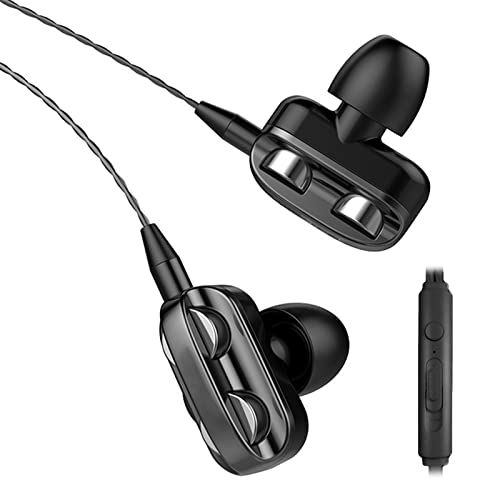 tinysiry Dual Moving Coil In-Ear Wired Sport Oortelefoon Heavy Bass Firm Zwart