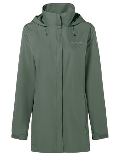 VAUDE Escape Parka voor dames, waterdichte regenparka van gerecycled polyester, 87,5 cm lengte, ademend en winddicht, PFC-vrij, duurzaam