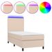 vidaXL Lit plateforme avec matelas et éclairage LED, marron cappuccino, 200x200 cm