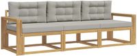 vidaXL - Buiten - bank - set - 3 - st - Wit - en - Lichtgrijs - Polyester