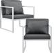 casa.pro Tuinstoel tuin armleunstoel set van 2 wit 70x60x60cm