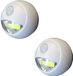 Merkloos LED lampje met bewegingssensor - 2x - draadloos - zelfklevend - wit - Dia 8.5 cm - 2 standen - 100 lumen