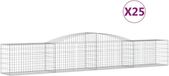 vidaXL Gabions 25 pieces arched 400x50x60/80 cm galvanized iron