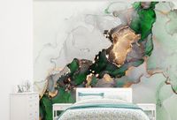 Nr1Wallpaper Fotobehang Marmer - Goud - Groen - Luxe - 375x300 cm - Vliesbehang