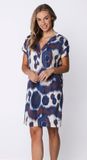 Pastunette Premium - Nachthemd - Indigo Flow - Katoen/Modal - Blauw/Beige - Maat 38