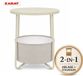 Floordirekt Table d'appoint Luca - Table ronde avec panier de rangement en tissu - Ø 45 x 50 cm - Beige naturel