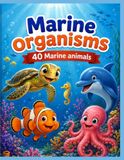 Marine Organisms: 40 Marine Animals Book for Kids: 40 unique marine animal-themed
