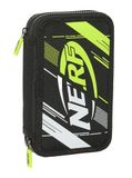 Safta NERF GET READY pennenetui voor kinderen, met 28 accessoires, ideaal voor kinderen van 5 tot 14 jaar, comfortabel en veelzijdig, kwaliteit en duurzaamheid, 12,5 x 4 x 19,5 cm, zwart