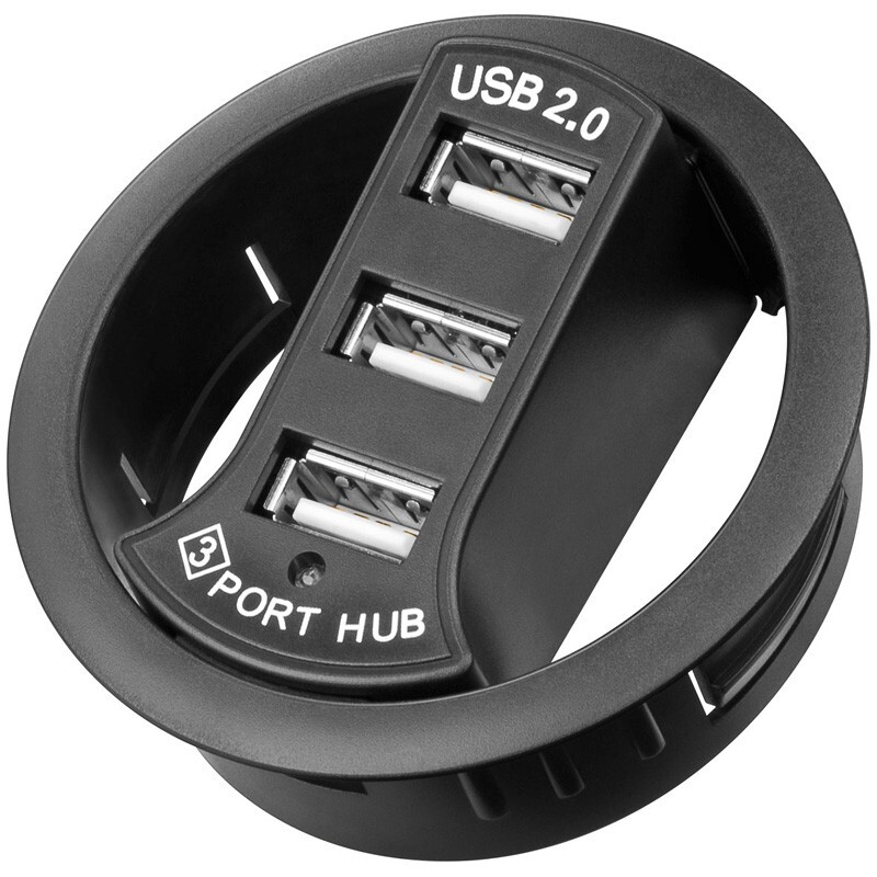 Goobay 3 poorten USB 2.0 hub Zwart