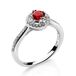 Orphelia Ring Zilver 925 Zirkonia Rood Rond 16mm Maat 50