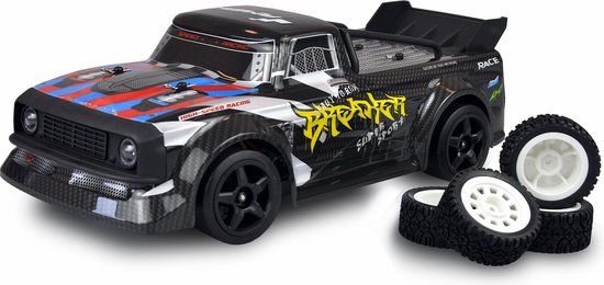 AMEWI DRIFT SPORT CAR BREAKER 1:16 2,4GHZ RTR - Zwart - Incl. batterij, USB-oplaadkabel, LED-verlichting, extra banden