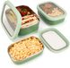 Unyqoos ® set de 3 pièces de boîtes à lunch en acier inoxydable avec couvercles antidérapants et étanches