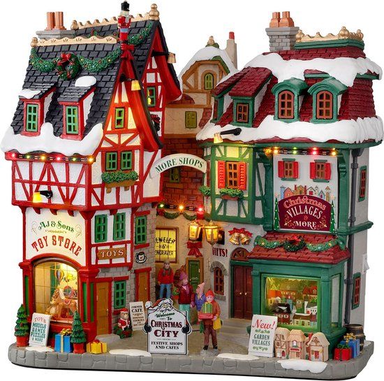 Lemax - 'Christmas City' - Verlicht gebouw - Exclusief adapter (werkt ook op batterijen)