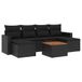 vidaXL 7-delige Loungeset met kussens, polyrattan, zwart