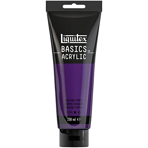 Liquitex 88700220 Basics enkelvoudig pigmenteerde acrylverf, kunstenaarspigmenten, lichtecht, medium viscositeit, goede kwaliteit, satijn finish - 250ml tube, Dioxazine Purple