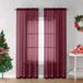 OVZME 2 stuks doorschijnende voile gordijnen, 213 cm lang, lichtgewicht zachte raambekleding voor master room/woonkamer, 2 panelen = 213 cm (b x l, 42 x 84 cm), bordeaux