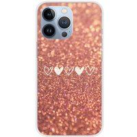 Apple iPhone 13 Pro Paillettes coeur bedrukt siliconen hoesje