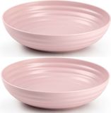 Plasticforte - Bol - 8 stuks - Kunststof - Oudroze - Ø22 x 5.5 cm