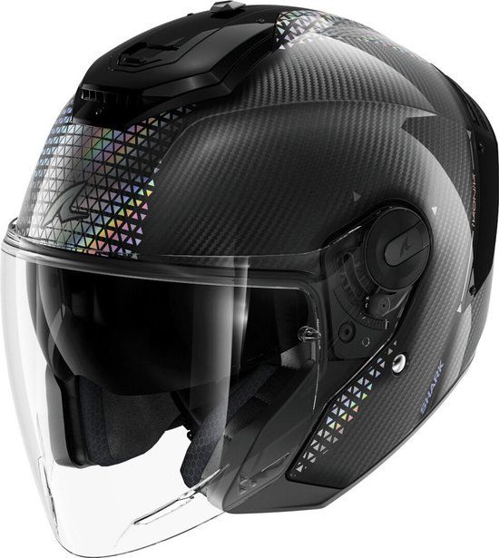 Shark RS Jet Carbon Ikonik Zwart Zilver Jethelm - Helm