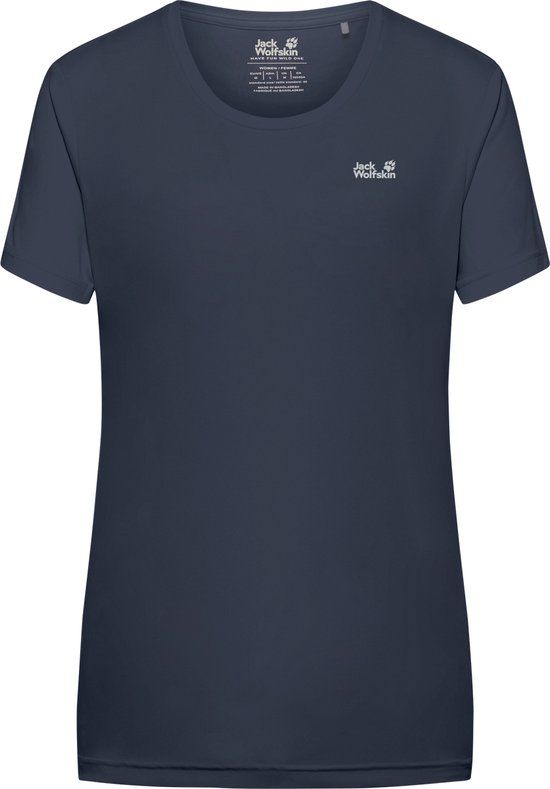 Jack Wolfskin Tech T-Shirt Dames - Korte mouw - L - Donkerblauw