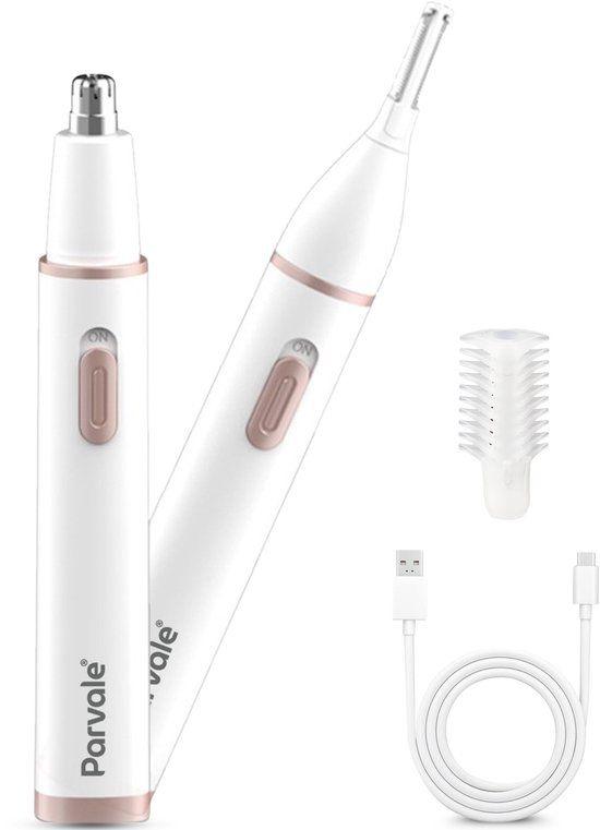 Parvale® 2-in-1 Neustrimmer Wit/Rosé - Oplaadbaar - USB - IPX5