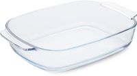 Guardini Plat à four rectangulaire avec poignées, en verre borosilicaté, résistant à la chaleur, 38 x 25,5 x 7 cm - 3,8 l, transparent/bleu clair